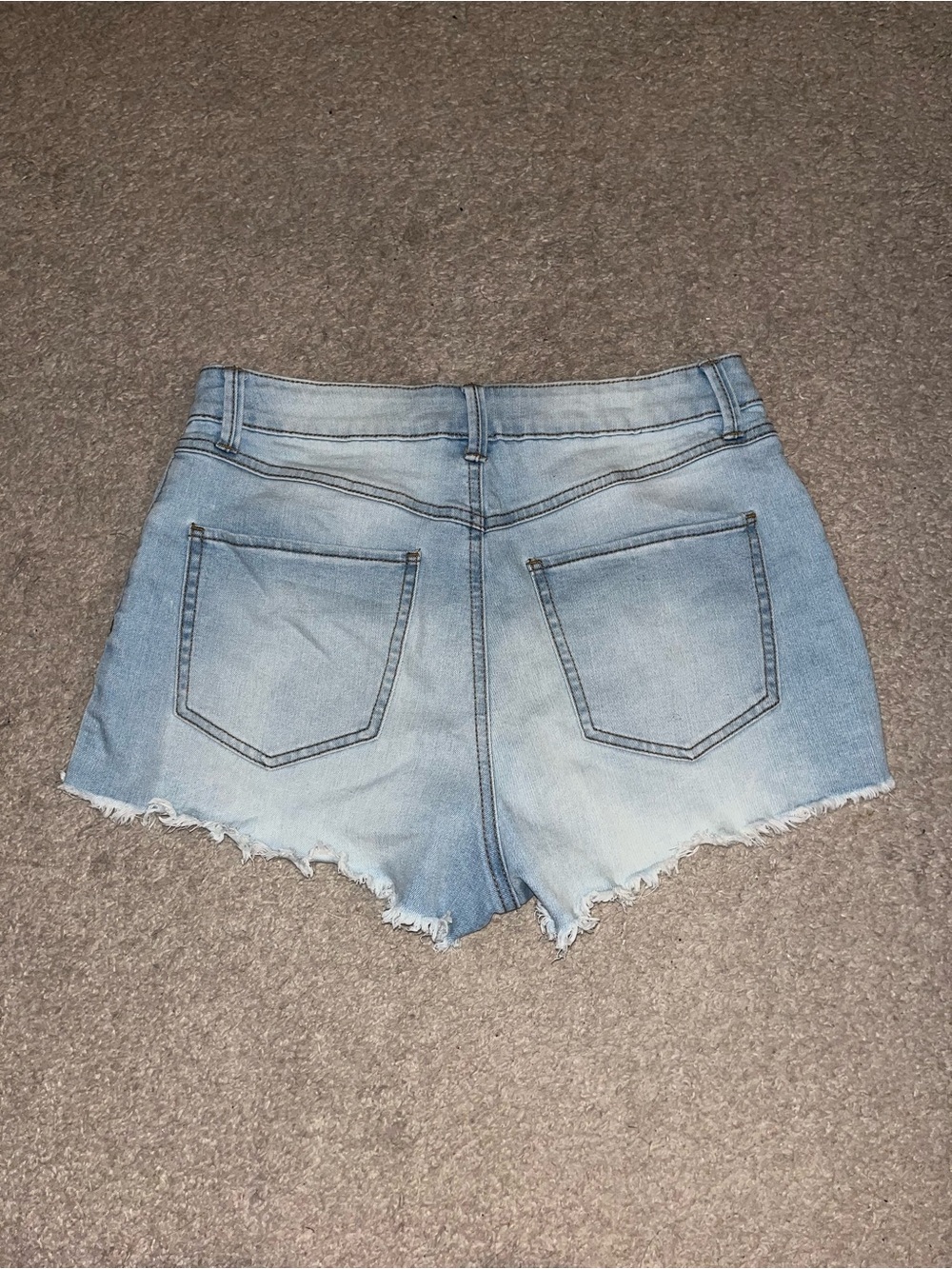 Light Blue High Rise Shorts - Picture 2 of 3
